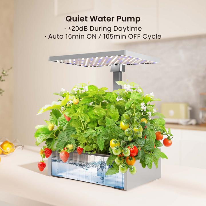 Actual product image Wiltec Indoor garden system white Herb garden Mini garden for indoors LED