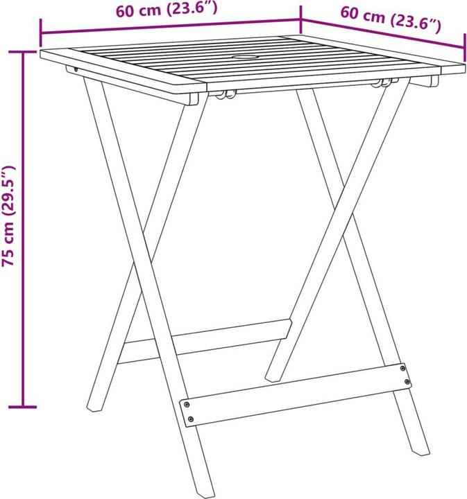 Productafbeelding VidaXL 3-delige bistroset en (60 cm)