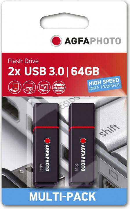AGFAPHOTO USB 3.2 Gen 1 64GB nero MP2 (64 GB, USB 3.2)