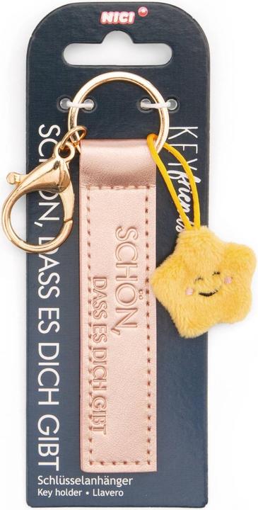 Produktbild Magni NICI Schlüsselanhänger Schön, dass es dich gibt Kunstlederband mit Stern roségold 10cm