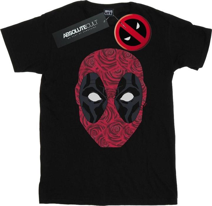 Actual product image Mens Deadpool Head Of Roses T-Shirt (L)