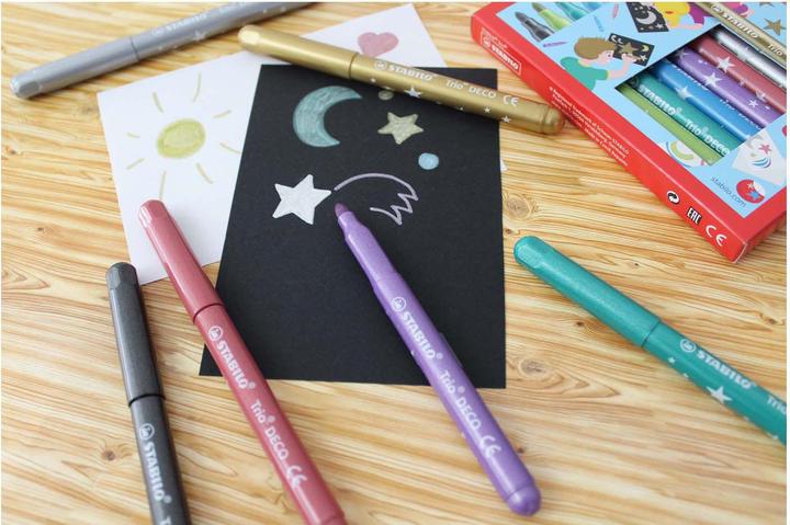 Actual product image STABILO Trio DECO Metallic Felt Tip Pen (Multicoloured, 8 x)