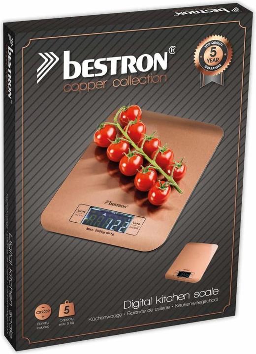 Produktbild Bestron AKS700CO Küchenwaage Kupfer Arbeitsplatte Quadratisch Elektronische Küchenwaage