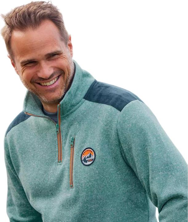 Actual product image Atlas For Men Mens Brushed Fleece Contrast Zip Jumper (L)