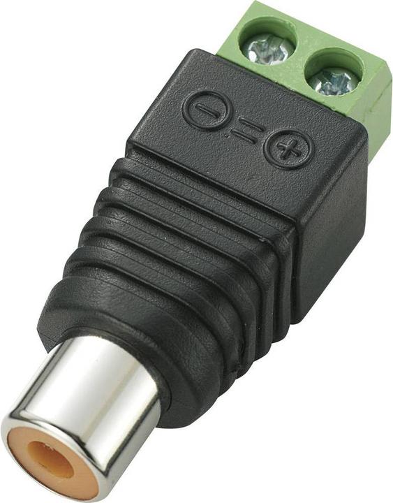 Actual product image Tru Components Cinch connector female, straight Number of poles: 2 Black LT-RAC-J 1 pc.