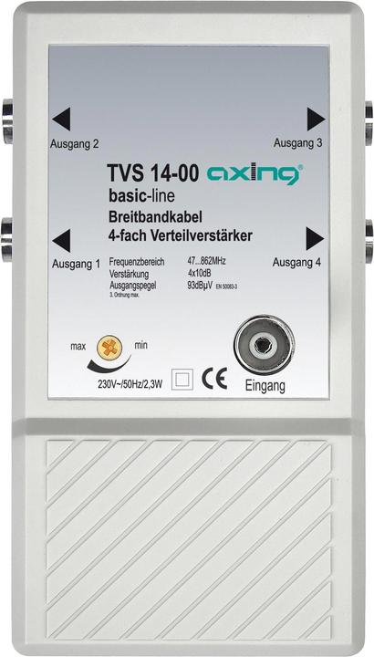 Immagine prodotto Axing Amplificatore di distribuzione CATV TVS 14-00 4 volte (Telecomando originale)