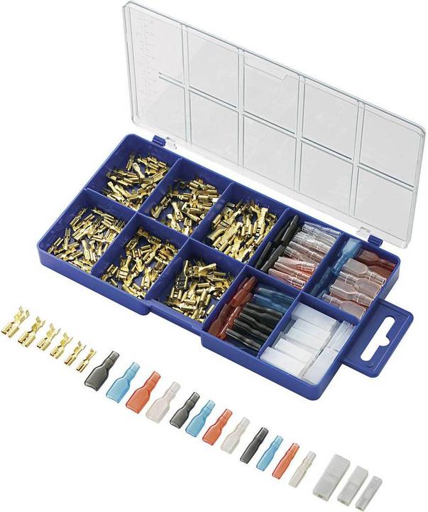 Immagine prodotto Tru Components Quetschverbinder-Sortiment 0,104 mm² 2,50 mm² Trasparente, Schwarz, Rot, Blau 739647 260 St.