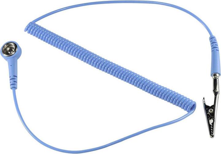 Tru Components Cavo a spirale ESD con pulsante e clip a coccodrillo