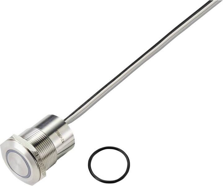 Actual product image Tru Components Touch button stainless steel 19 mm not/illuminated