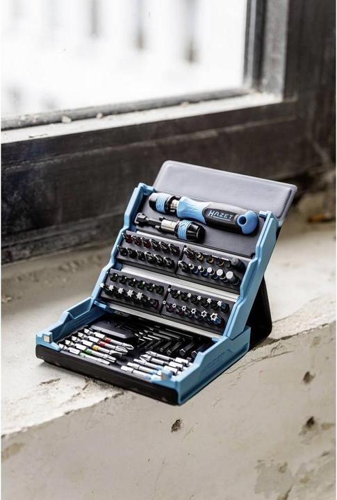 Actual product image HAZET SmartCase screwdriver bit set 2200SC-1 ∙ Hexagon, solid 6.3 (1/4 inches) ∙ Slot profile, Cros… (Cross Phillips PH M2, Cross Phillips PH M3, Cross Pozidriv PZ M2, Cross Pozidriv PZ M3)
