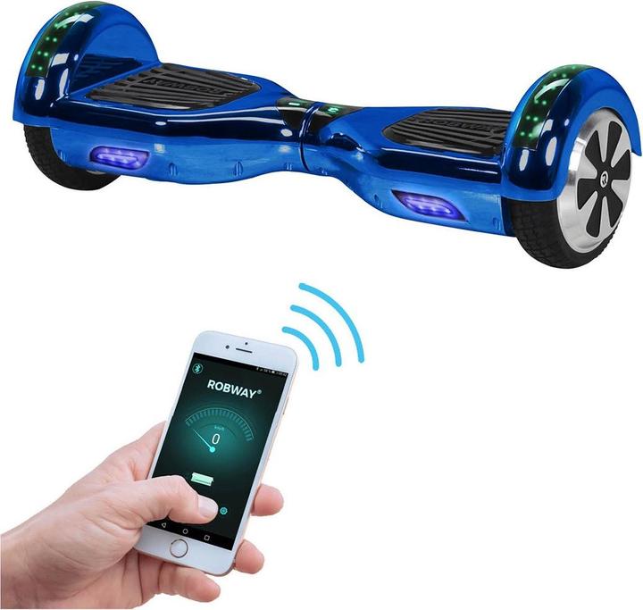 Produktbild Robway Hoverboard W1 E-Balance Board Scooter Elektro Roller Smart Self Balance (Blau Chrom)