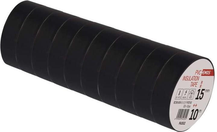 Actual product image Emos Insulating tape PVC 15mm/10m black, 10 pcs. (15 mm)