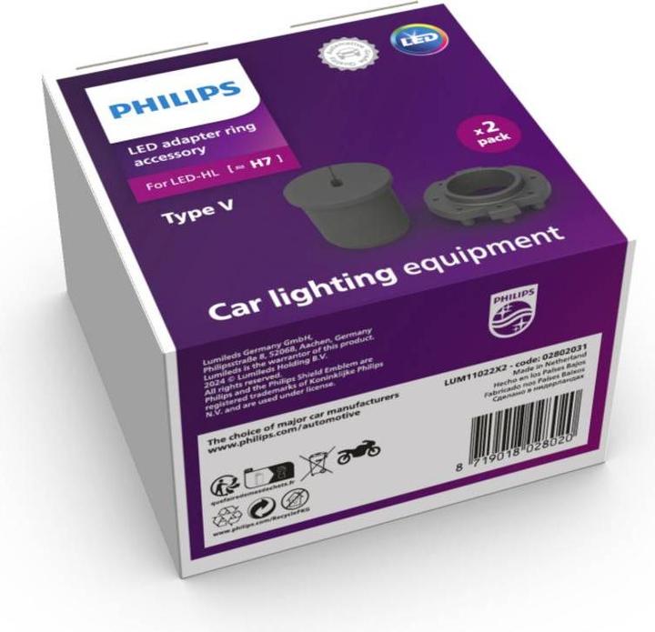 Produktbild Philips Accessories for LED upgrade 11022X2 Typ V Adapterringe (H7)