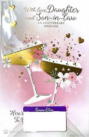 Image du produit Simon Elvin - Carte d'anniversaire WITH LOVE DAUGHTER AND SON IN LAW (6 pcs)
