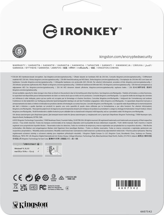 Actual product image Kingston Stick IronKey VP50C 512GB USB-C secure (512 GB, USB 3.2)