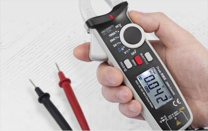 Immagine prodotto Voltcraft Pinza amperometrica AC/DC TrueRMS (CAT II 600V, CAT III 300V)