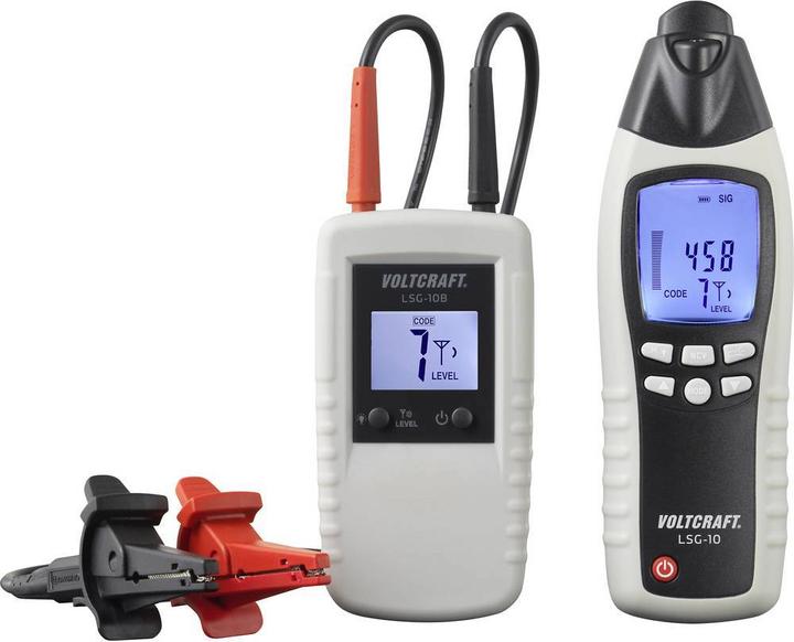 2 pinces de prélèvement, 2 sondes de contrôle, Récepteur, Transmetteur, 2 piles, Valises, 2 lignes de mesure, Mode d'emploi