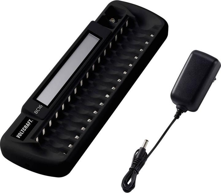 Immagine prodotto Voltcraft Caricatore per celle rotonde BC16 (1 pz., 9V Block, AAA, AA, Batteria + Caricabatterie)