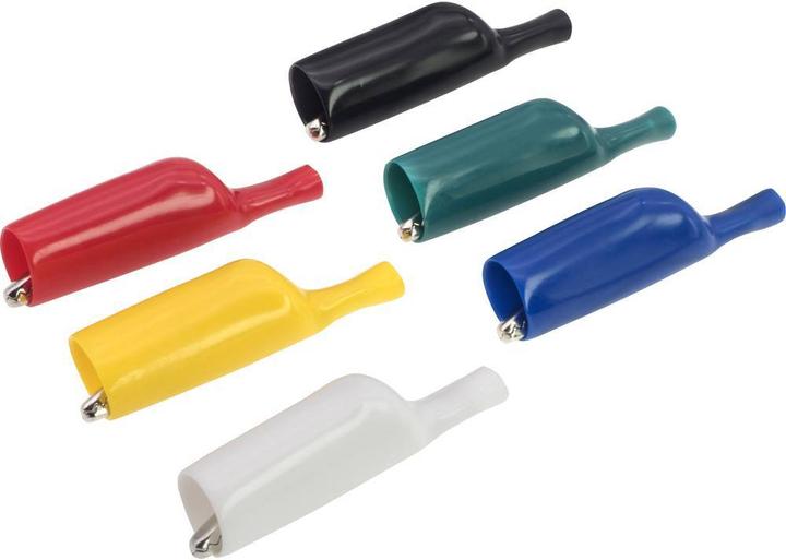 Voltcraft Set di clip a coccodrillo connessione a innesto 2 mm Rosso, Nero, Giallo, Blu, Verde, Bianco MSK-106 (Terminale)