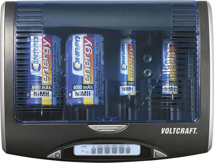 Actual product image Voltcraft Universal charger P600-LCD with USB (4 pcs., AA, AAA, 9V Block, C, D, Chargers without battery)