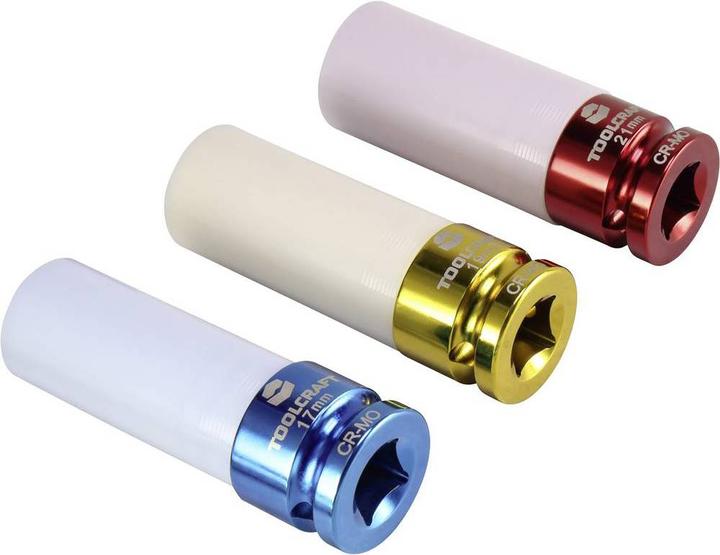 Produktbild Toolcraft Schlagschrauber-Nuss-Satz, 3-tlg (21 mm, 19 mm, 17 mm)