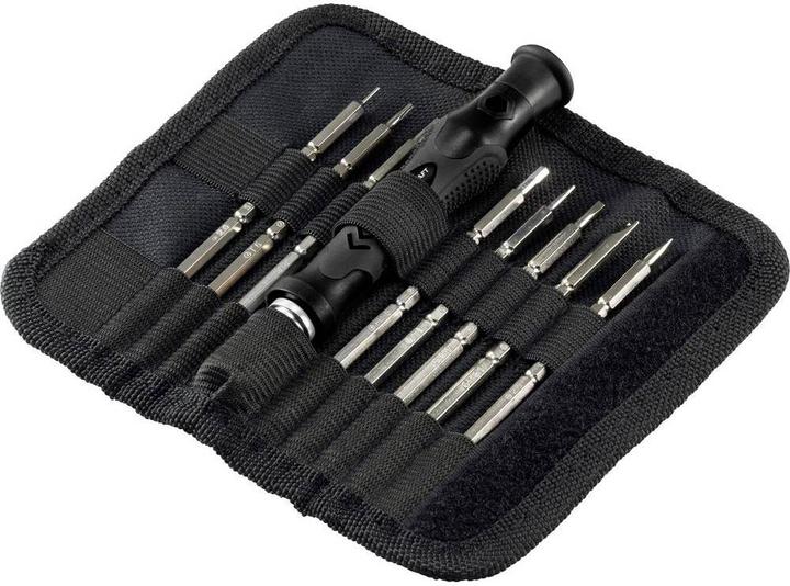 Toolcraft Tournevis de précision à deux broches 16 en 1 (Recouvrement cruciforme Phillipps (PH), Section en T, Escale, Hexagone externe, Trilogie, 5 lobes (Pentalobe))