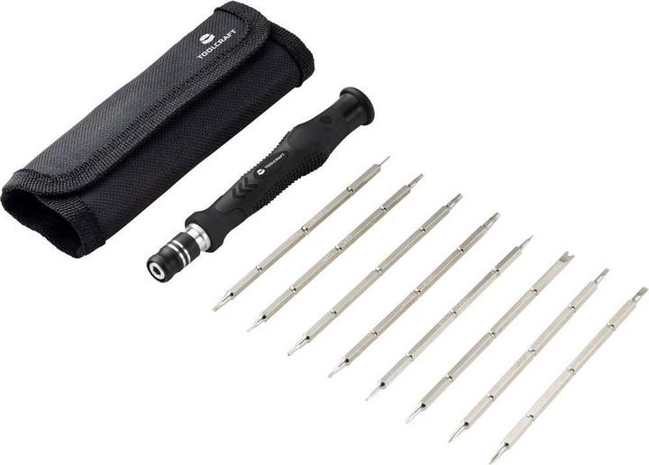 Image du produit Toolcraft Tournevis de précision à deux broches 16 en 1 (Recouvrement cruciforme Phillipps (PH), Section en T, Escale, Hexagone externe, Trilogie, 5 lobes (Pentalobe))