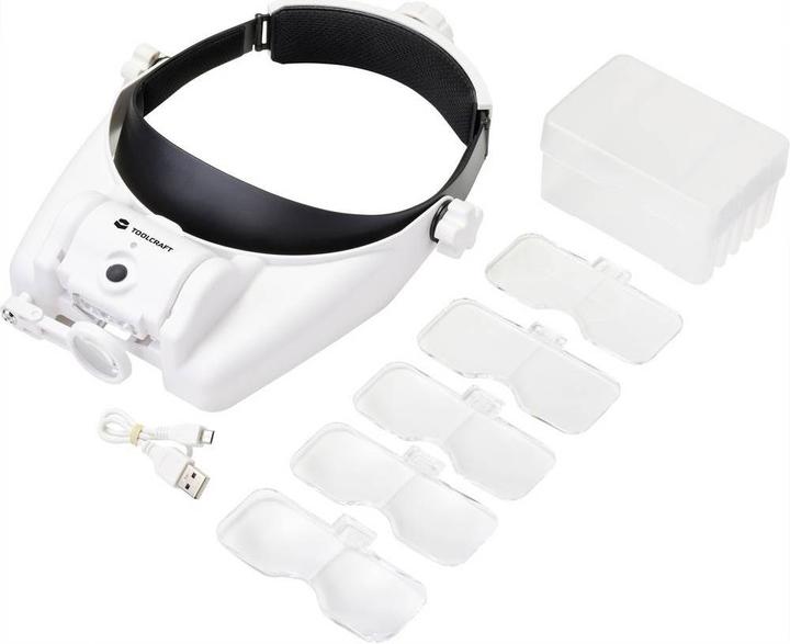 Produktbild Toolcraft Wiederaufladbare LED-Stirnbandlupe