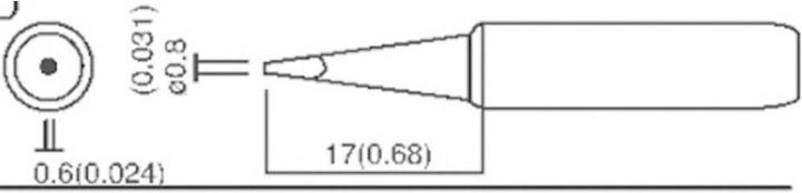 Actual product image Toolcraft Soldering tip chisel shape 0.8 mm T0.8D (Soldering tip)