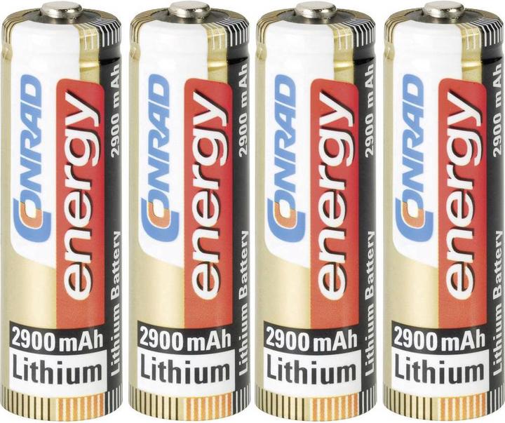 Conrad energy Extrem Power Lithium Mignon-Batterien (4 Stk., AA, 2900 mAh)