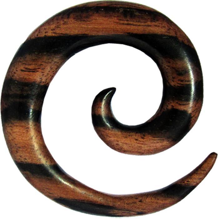 Actual product image Star Piercing Expansion spiral made from two-coloured Arang wood (without brass, Organic)
