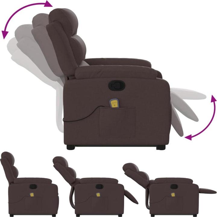 Actual product image VidaXL Massage chair with stand-up aid fabric