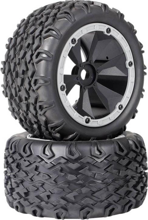 Image du produit Reely 1:8 Monstertruck Pneus 6 branches noir-gris 2 pcs.