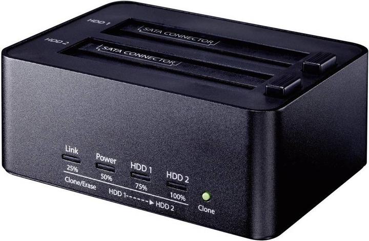 Actual product image Renkforce USB 3 SATA hard drive docking station with clone and erase function