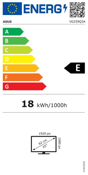 Energie-Label ASUS TUF GAMING VG259Q3A 62.23cm (16:9) FHD HDMI DP (1920 x 1080 Pixel, 24.50")