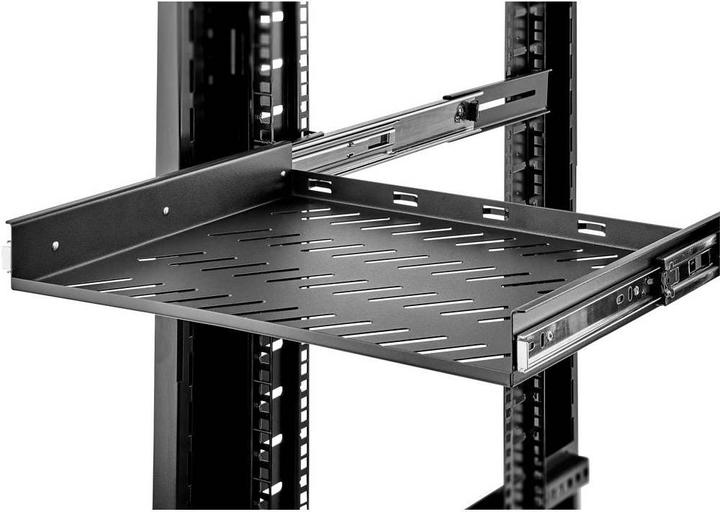Renkforce 48,3 cm (19"³) di ripiano per apparecchiature con fessure di ventilazione, Estensibile: 350 - 550