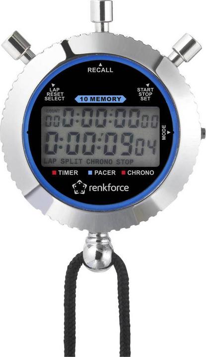 Image du produit Renkforce Chronomètre digtal 500 tours Affichage de 3 tours en même temps, précision 1/100