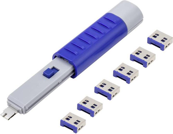 Actual product image Renkforce USB port lock (6 pcs. per PU) with one key