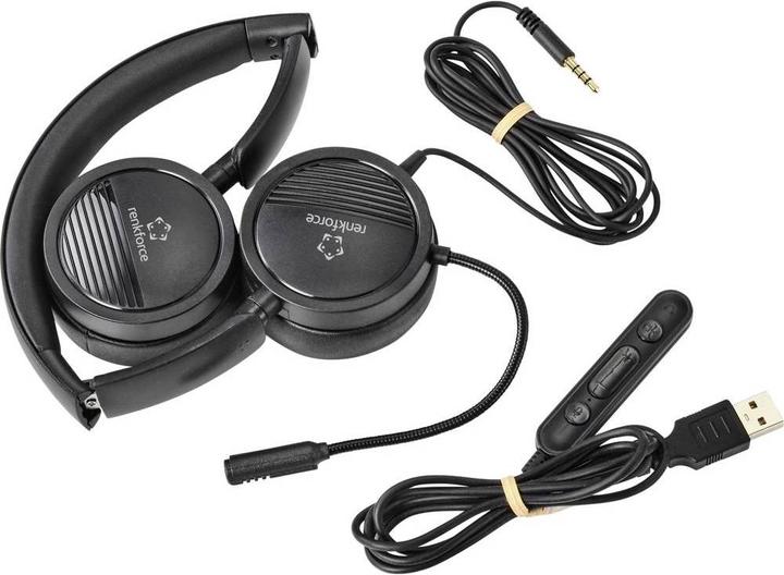 Immagine prodotto Renkforce Cuffia per PC RF HS 360 USB Stereo On Ear (Cablato, USB-A)