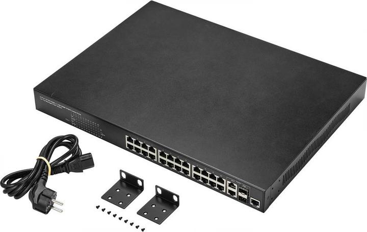 Actual product image Renkforce Managed switch with 24 ports, Gigabit, POE (24 Ports)