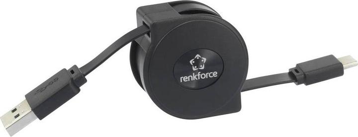 Image du produit Renkforce Câble USB 3 enroulable vers USB-C de 0,8 m (0.80 m, USB 3.2 Gen 1)
