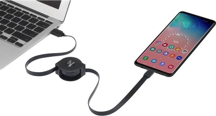 Image du produit Renkforce Câble USB 3 enroulable vers USB-C de 0,8 m (0.80 m, USB 3.2 Gen 1)
