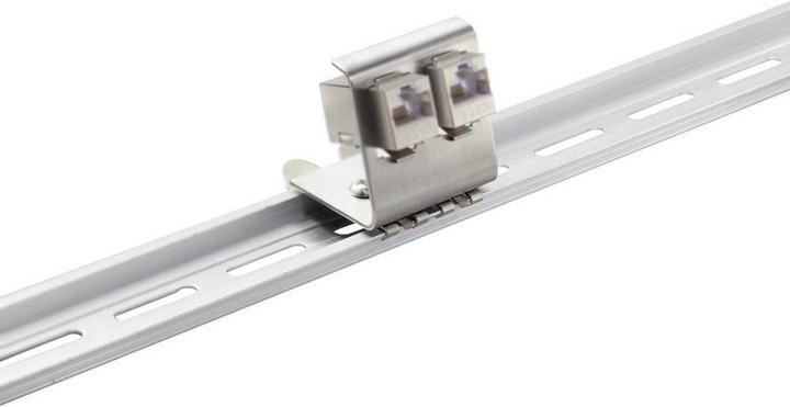 Actual product image Renkforce 2 Port RJ45 Keystone Module for DIN Rail (Keystone module holder)
