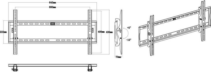 Actual product image SpeaKa Professional TV wall bracket 105 cm (42") - 200 cm (80") 100 kg (Wall, 80", 100 kg)