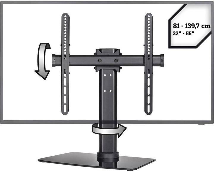 SpeaKa Professional TV stand 81 cm (32") - 139.7 cm (55"), tilt and swivel, height adjustable (Universal, 32.01", 40 kg)
