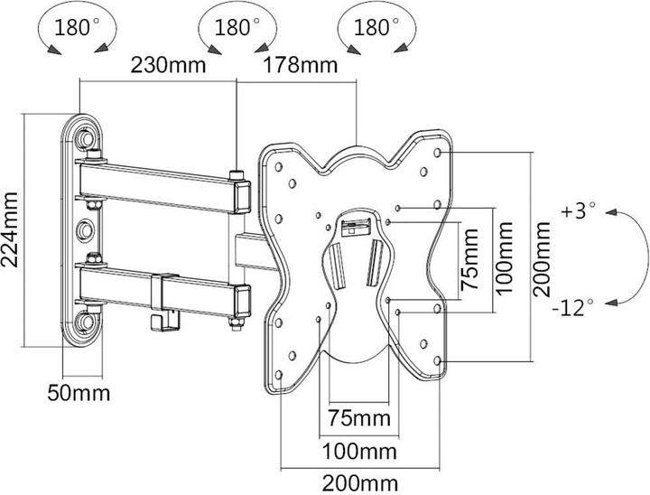 Actual product image SpeaKa Professional TV wall mount 58.4 cm (23") - 107 cm (42") (Wall, 42", 25 kg)