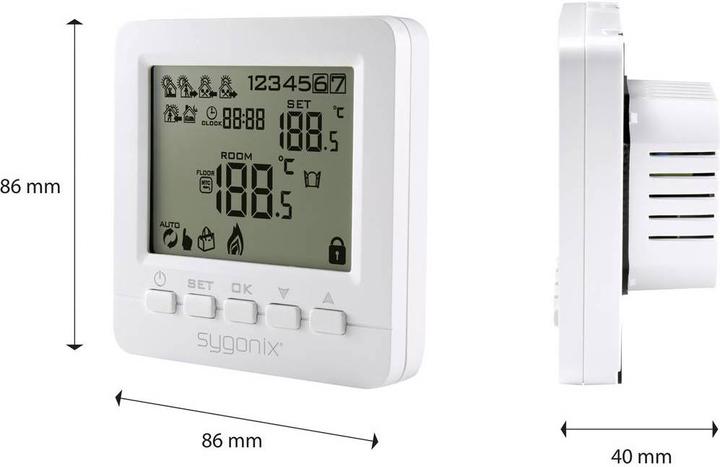 Image du produit Sygonix Thermostat d'ambiance Thermostat de chauffage programmable, numérique