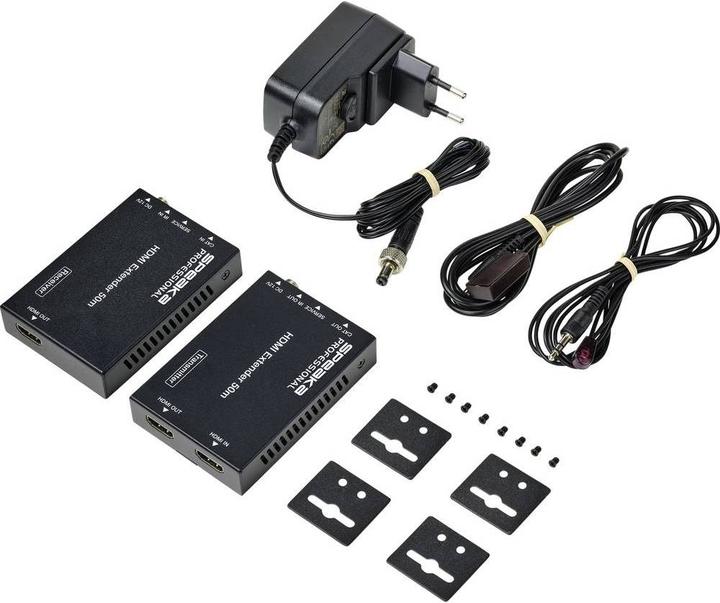 Produktbild SpeaKa Professional HDMI-Extender 50 m über Netzwerkkabel mit Einweg-IR (Extender)