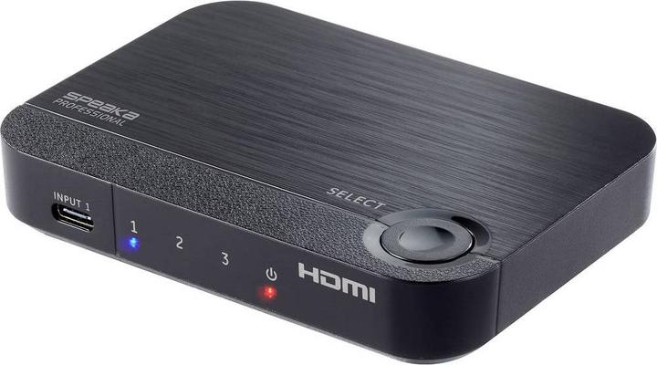SpeaKa Professional 2+1 Port HDMI Switch mit zusätzlichem USB-C™-Einput 3840 x 2160 Pixel