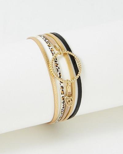 Flowers Forzoé Annabelle Armband – Messingplatte – Echtes Leder (Messingplatte)